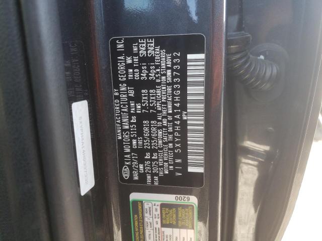 5XYPH4A14HG337332 KIA SORENTO EX