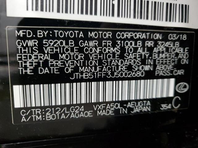 2018 LEXUS LS 500 BAS JTHB51FF3J5002680