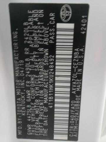 2019 TOYOTA CAMRY L - 4T1B11HK1KU248492