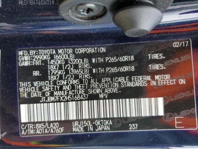 2017 LEXUS GX 460 - JTJBM7FX2H5168437