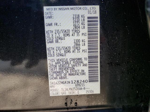 2018 NISSAN MURANO S - 5N1AZ2MG4JN128240