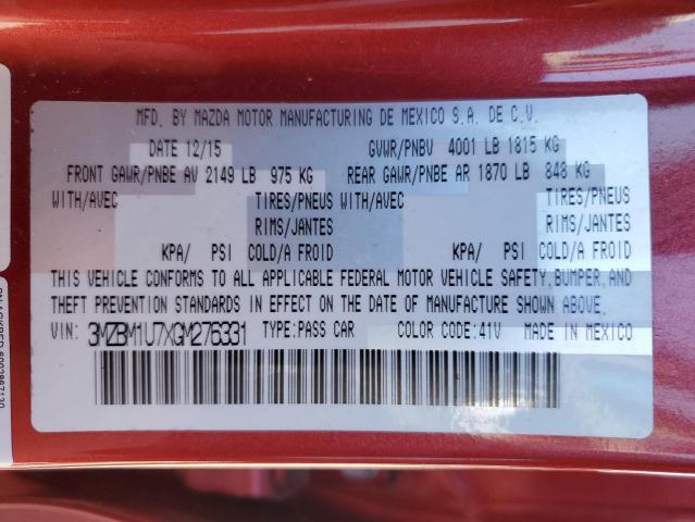 3MZBM1U7XGM276331 Mazda 3 SPORT