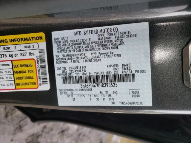 2017 FORD FUSION S - 3FA6P0G70HR393525