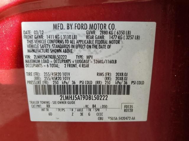 2LMHJ5AT9DBL50222 Lincoln MKT