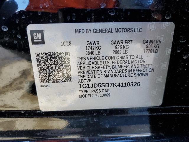 2019 CHEVROLET SONIC LT - 1G1JD5SB7K4110326