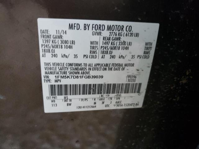 2015 FORD EXPLORER X - 1FM5K7D81FGB39039