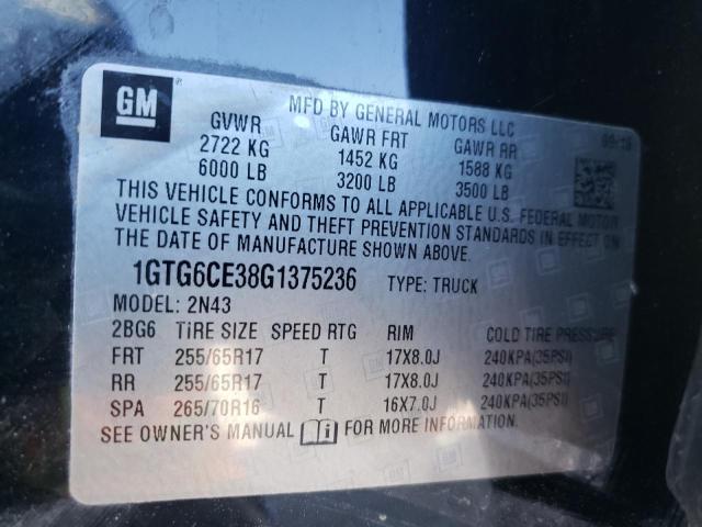 1GTG6CE38G1375236 GMC CANYON SLE