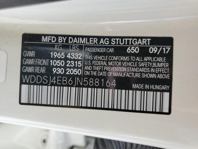 2018 MERCEDES-BENZ CLA 250 - WDDSJ4EB6JN588164