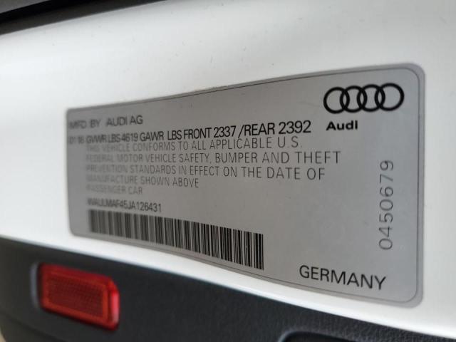 2018 AUDI A4 PREMIUM - WAULMAF45JA126431