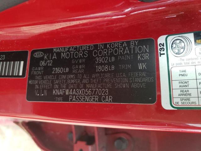 KNAFW4A3XD5677023 KIA FORTE SX