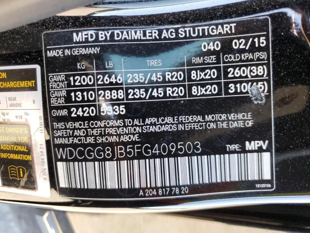 2015 MERCEDES-BENZ GLK 350 4M - WDCGG8JB5FG409503