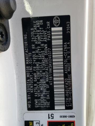 2019 TOYOTA CAMRY L - 4T1B11HK5KU240377