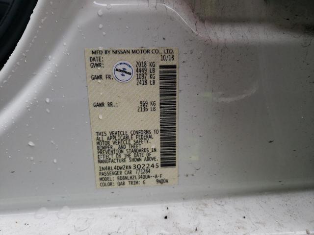 1N4BL4DW2KN302245 Nissan ALTIMA SV