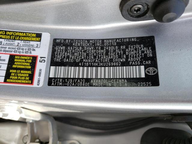 2019 TOYOTA CAMRY L - 4T1B11HK3KU269862