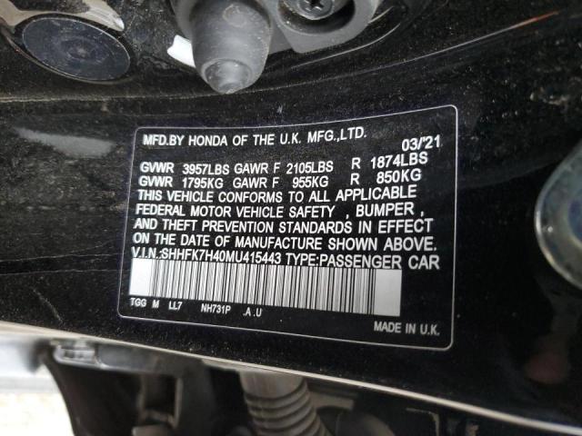 2021 HONDA CIVIC SPOR - SHHFK7H40MU415443