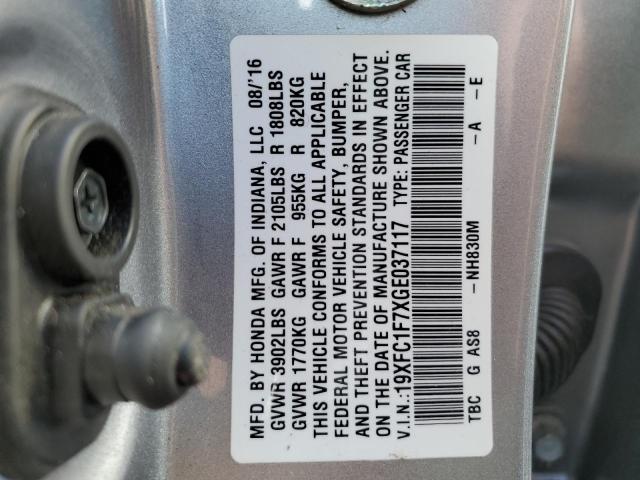 2016 HONDA CIVIC EXL - 19XFC1F7XGE037117