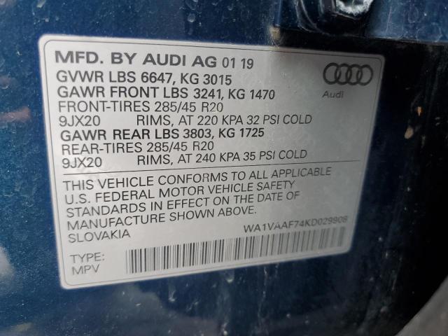 VIN WA1VAAF74KD029908 2019 AUDI Q7 no.13