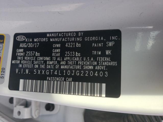 5XXGT4L10JG220403 KIA Optima Lx