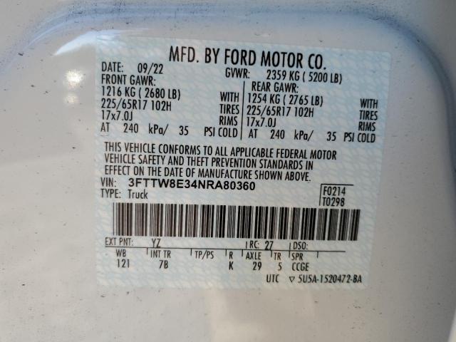 2022 FORD MAVERICK X - 3FTTW8E34NRA80360