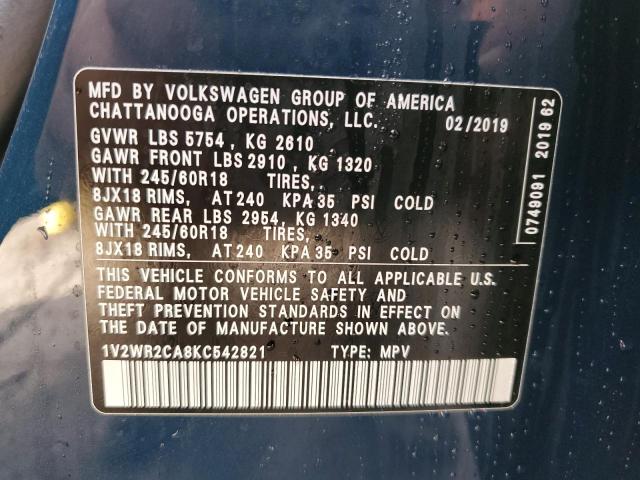 2019 VOLKSWAGEN ATLAS SE - 1V2WR2CA8KC542821