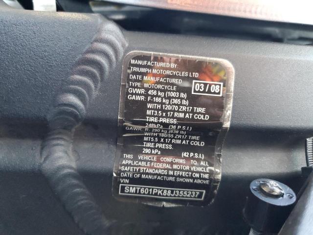 2008 TRIUMPH MOTORCYCLE SPRINT ST SMT601PK88J355237