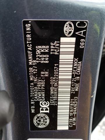 2019 TOYOTA COROLLA L - 2T1BURHE9KC220571
