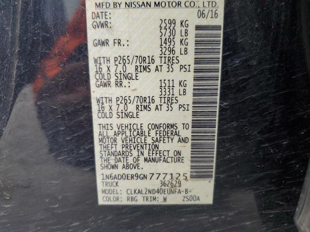 2016 NISSAN FRONTIER S - 1N6AD0ER9GN777125