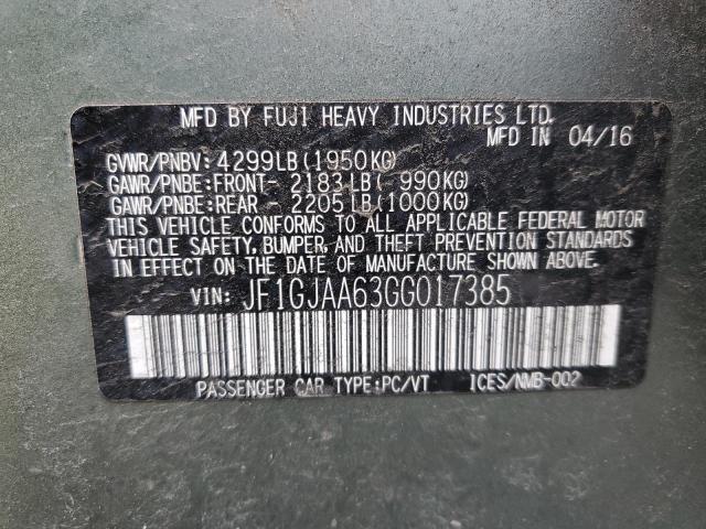 2016 SUBARU IMPREZA - JF1GJAA63GG017385