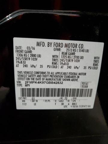 2FMPK4K97GBB42832 2016 FORD EDGE, photo no. 13