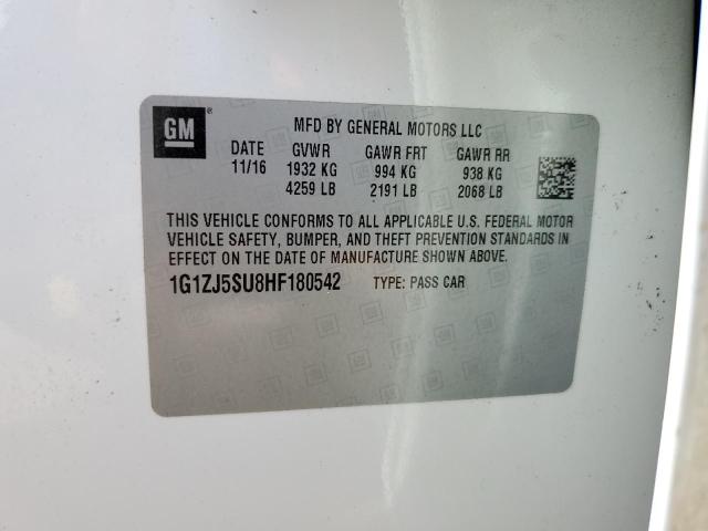 2017 CHEVROLET MALIBU HYB - 1G1ZJ5SU8HF180542