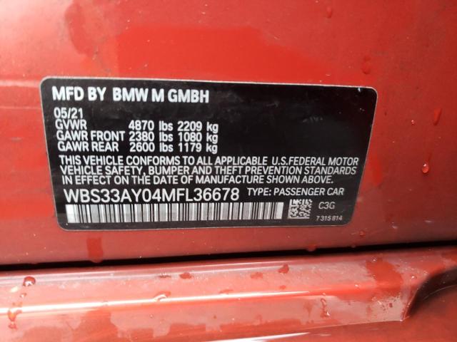 2021 BMW M3 COMPETI - WBS33AY04MFL36678