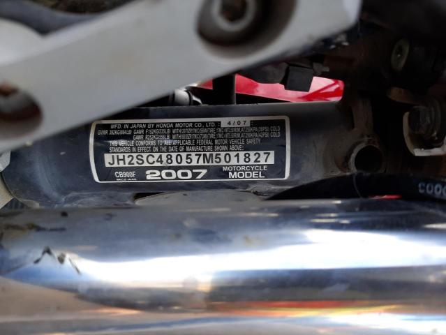 2007 HONDA CB900 F JH2SC48057M501827