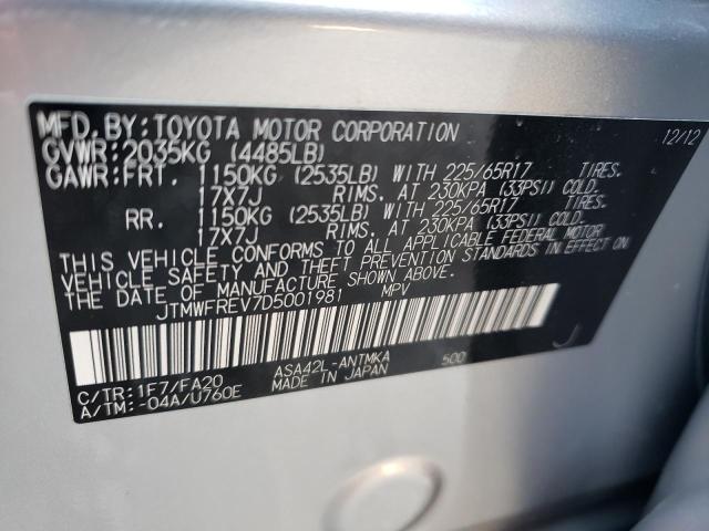 VIN JTMWFREV7D5001981 2013 TOYOTA RAV4 no.13