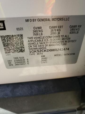 2021 GMC YUKON AT4 1GKS2CKD6MR241474