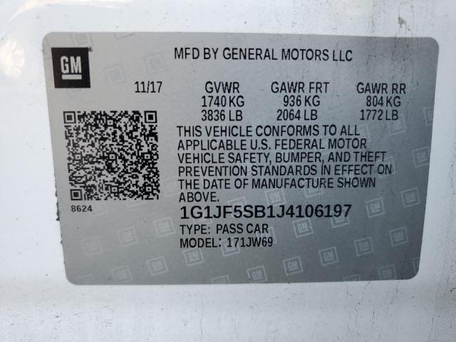 2018 CHEVROLET SONIC PREM - 1G1JF5SB1J4106197