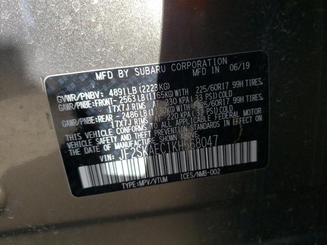 2019 SUBARU FORESTER P - JF2SKAEC1KH568047