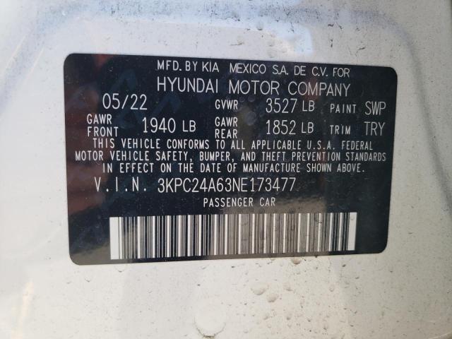 3KPC24A63NE173477 Hyundai ACCENT SE