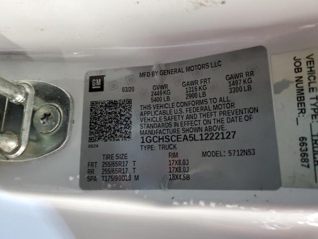 2020 CHEVROLET COLORADO L - 1GCHSCEA5L1222127