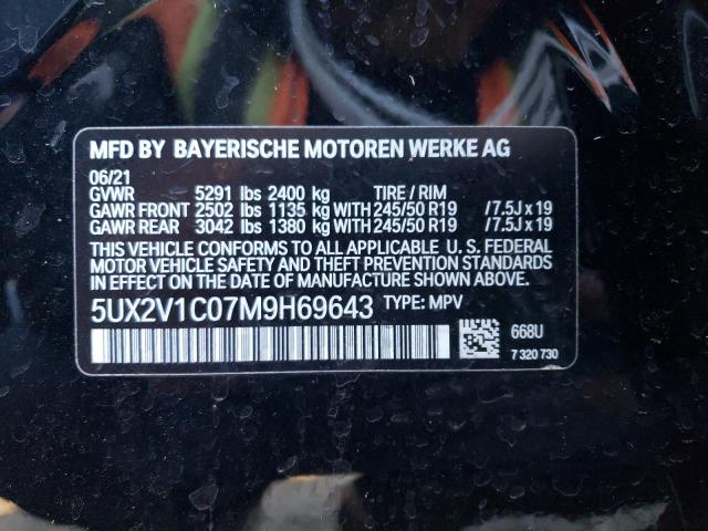 5UX2V1C07M9H69643 BMW X4