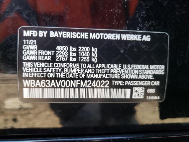 2022 BMW 430I GRAN - WBA63AV00NFM24022