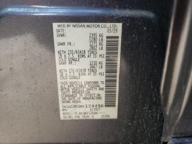 5N1AZ2MS0KN124496 Nissan MURANO S