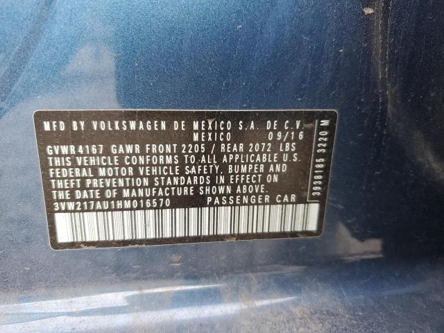 2017 VOLKSWAGEN GOLF S - 3VW217AU1HM016570