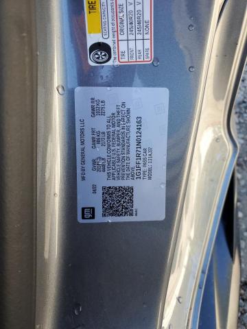 2022 CHEVROLET CAMARO LT1 1G1FF1R71N0124163