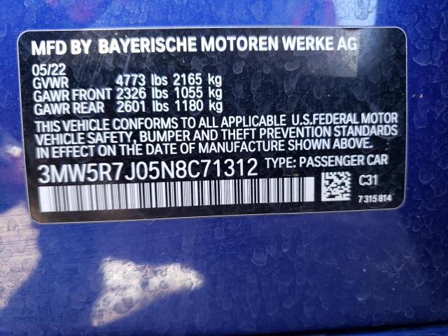3MW5R7J05N8C71312 BMW 330XI