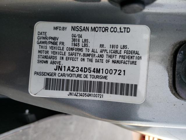 JN1AZ34D54M100721 Nissan 350Z COUPE