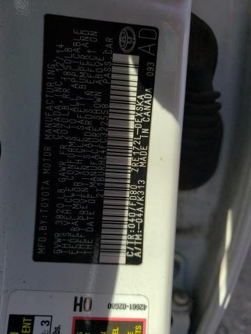 2015 TOYOTA COROLLA L 2T1BURHE4FC322558