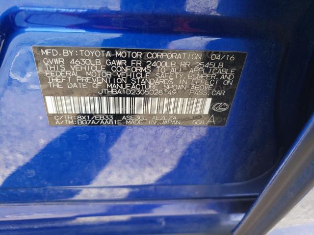 2016 LEXUS IS 200T JTHBA1D23G5028149