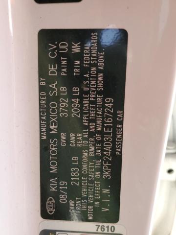 3KPF24AD3LE167249 KIA FORTE FE