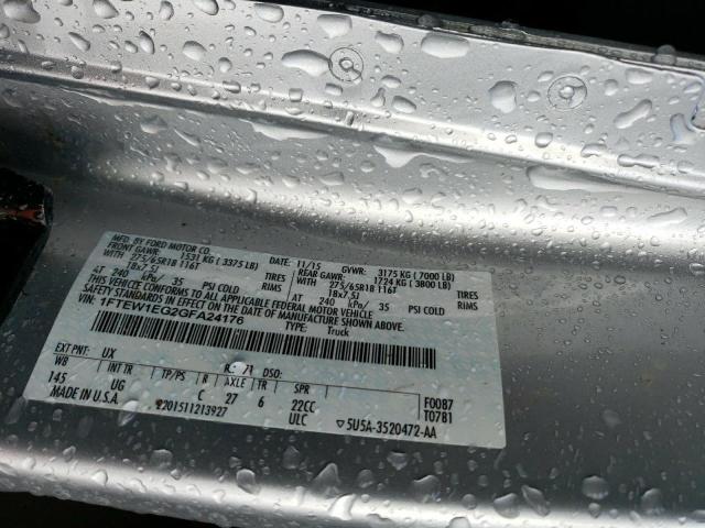 1FTEW1EG2GFA24176 Ford F150 Supercrew