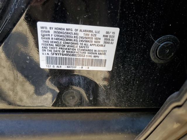 2016 HONDA PILOT ELIT - 5FNYF6H05GB023553